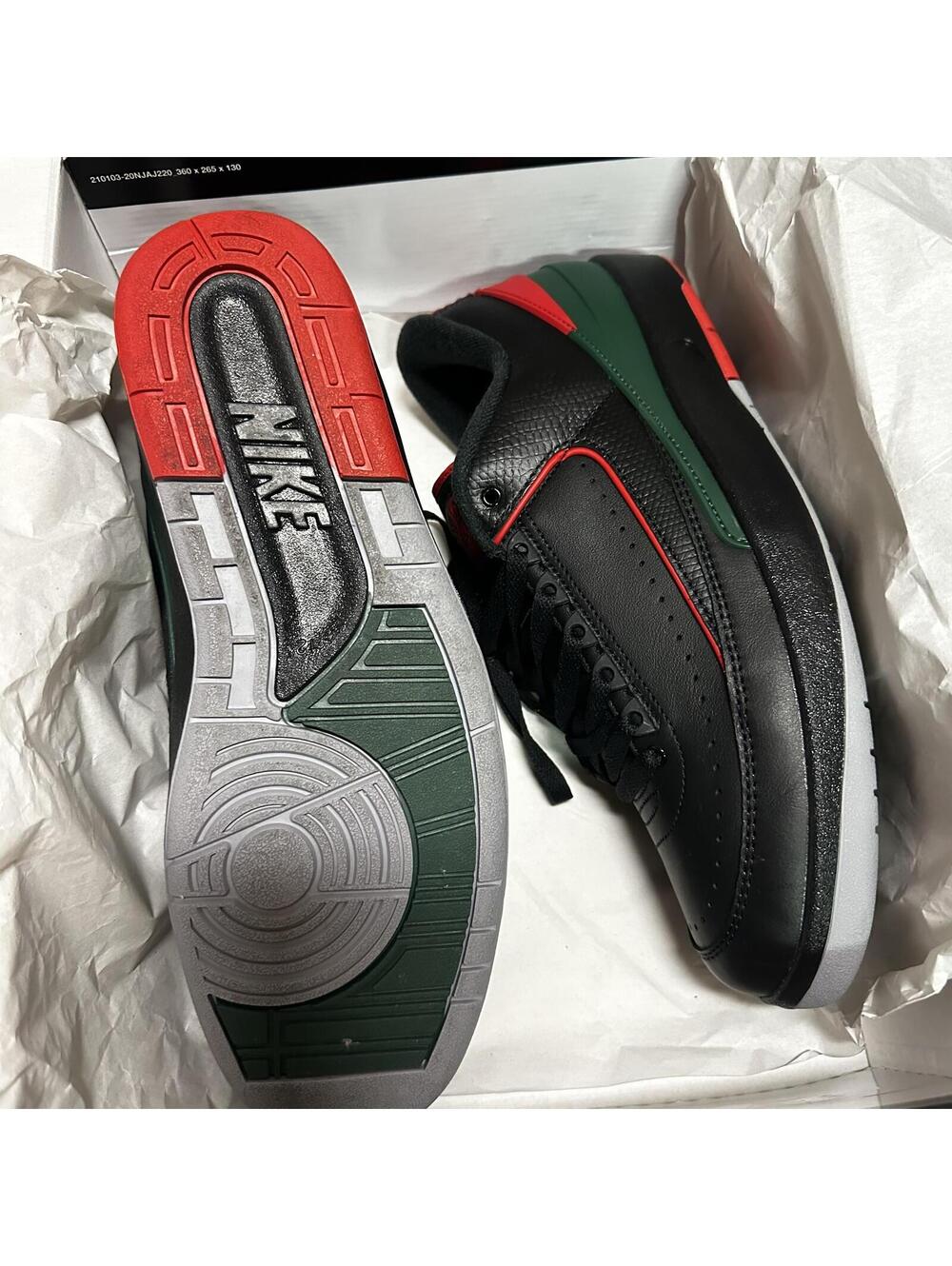 Nike Air Jordan2 Retro Low Mens Size 12 Sneakers 'Christmas' DV9956-006 NIB - Picture 2 of 6